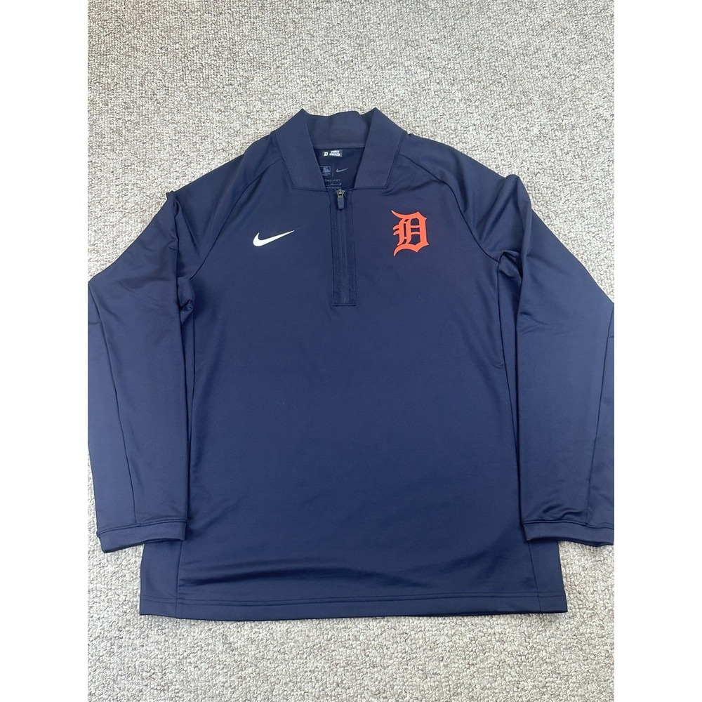Nike Dri Fit Authentic Collection Detroit Tigers Men's Long Sleeve Shirt Size M